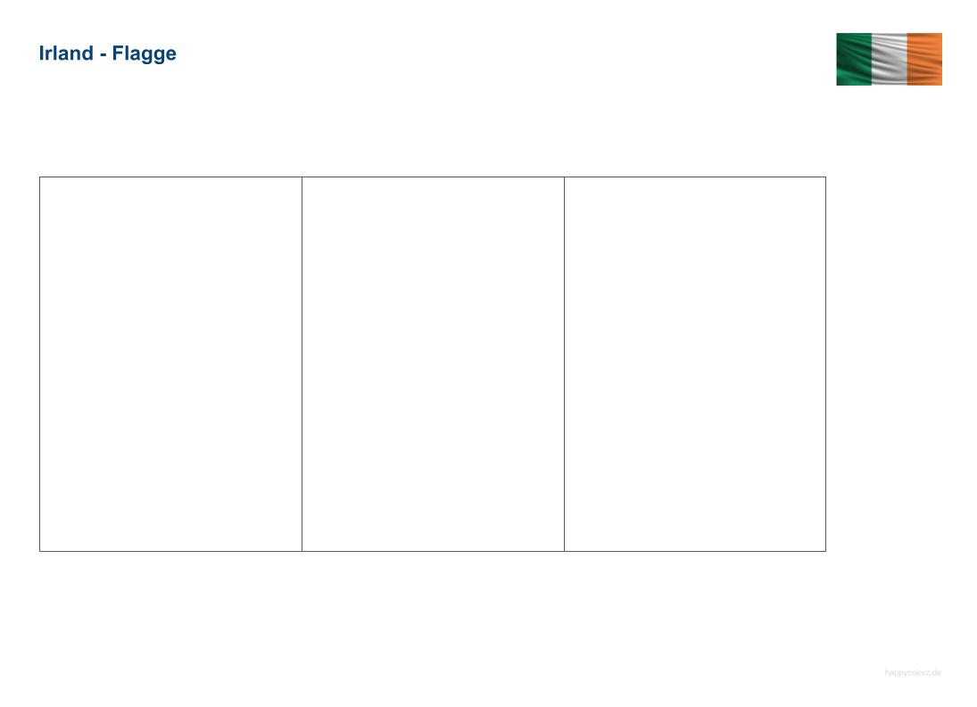 Irland Flagge zum Ausmalen Irland Flagge zum Ausmalen