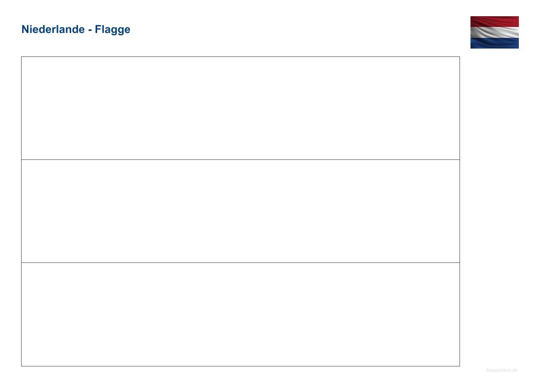 Niederlande Flagge zum Ausmalen