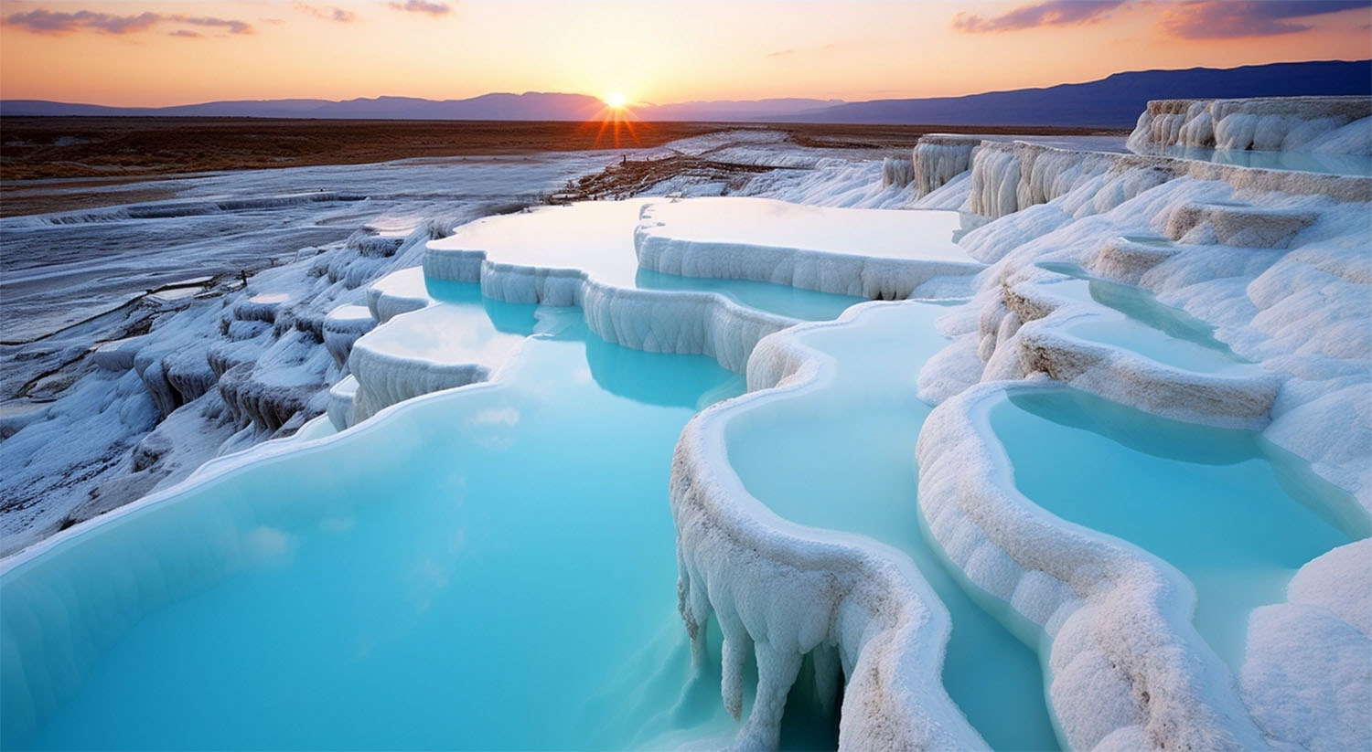 Kalksinterterrassen, Pamukkale in der Provinz Denizli